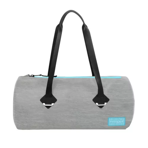 Kompakte wasserdichte Tasche für Sport, Reisen und Motorradfahren – Zulupack® Yoggy 16L IP65 grau/blau