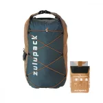 Wasserdichter Rucksack 12 L – braun, IP66, faltbar, für Kajak, SUP & Outdoor – Zulupack Quokka