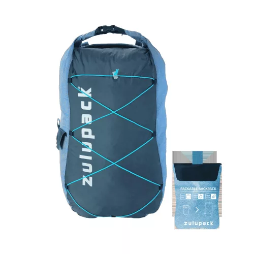 Wasserdichter Rucksack 12 L, blau, IP66, kompakt verstaubar, für SUP, Kajak, Kanu und Wandern – Zulupack® Quokka