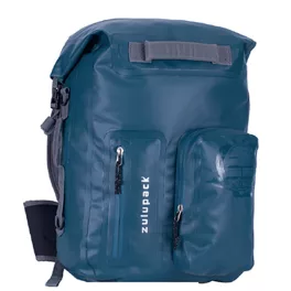 Blauer wasserdichter Rucksack für mehrtägige Wanderungen und Wassersport – Zulupack® Nomad 35L IP67